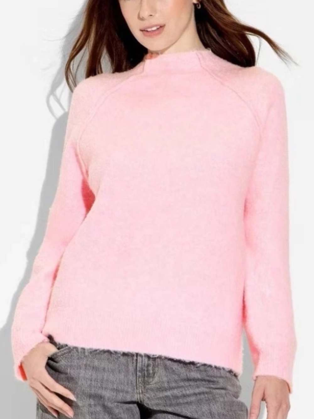 Wild Fable Mock Turtleneck Boucle Pullover
Sweater. Light pink. Size M. NWT